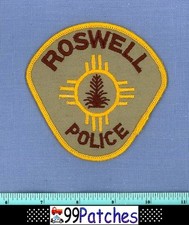 Listing image for ROSWELL (Old Vintage) NEW MEXICO Police Patch INDIAN ZIA ART UFO ALIEN 7H