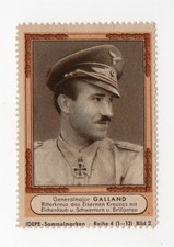 Listing image for GERMANY GENERAL MAJOR ADOLF GALLAND WW II POSTER STAMP PILOT LUFTWAFFE AVIATION