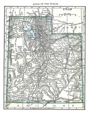 Listing image for Utah Map Poster Atlas Style Western States Wall Art- 12X16/16X20/18X24/24X36