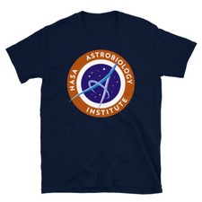Listing image for NASA Astrobiology Patch T-Shirt Space Science Astronaut evolution | alien UFO