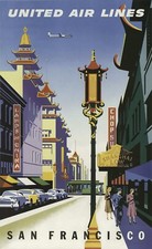 Listing image for United Air Lines San Francisco 1950 travel retro railways vintage poster