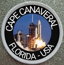 Listing image for 3" Cape Canaveral Florida USA Space Rocket Launch Iron / Sew On Patch Badge