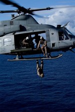Listing image for 614983 Usa Marine Uh-1 Huey Helicopter In Flight Photo Wall Print Poster