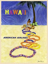 Listing image for See Hawaii! 1955 Vintage Style Airline Travel Poster - 24x32