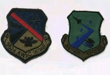 Listing image for Two USAF Patch Lot 552d AWAC Wing Tinker AFB patch + 313th Air Division Subdued