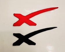 Listing image for SPACEX X LOGO COMBO RED BLACK FALCON 9 STARSHIP DRAGON MISSION Patch NASA 3”