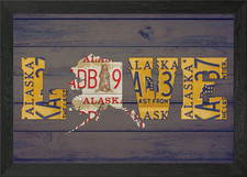 Listing image for Alaska State Love License Plate Art Framed Wall Art Poster Canvas Print Picture