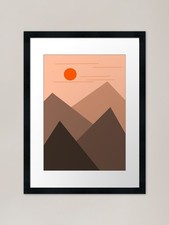 Listing image for Brown mountain art scenery landscap Framed Wall Art Poster Canvas Print Picture