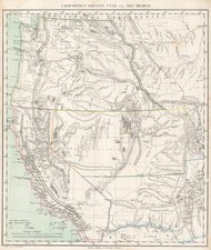Listing image for California Oregon Utah & New Mexico 1857 Vintage Historic Map Poster Print