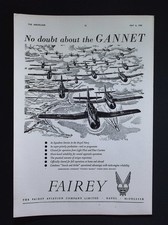 Listing image for Original 1955 Advert Fairey Gannet Fleet Air Arm Aircraft