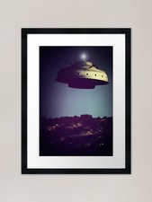 Listing image for LOOK! It's a Flying Saucer! Framed Framed Wall Art Poster Canvas Print Picture