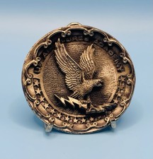 Listing image for Vintage US Air Force Academy Colonial Pewter Military Collectible Badge & Stand