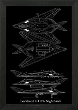 Listing image for Lockheed F117A Nighthawk Framed Wall Art Poster Canvas Print Picture