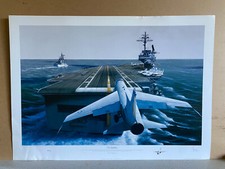 Listing image for Vietnam war aviation naval Art Print USS America aircraft Vought A-7 Corsair